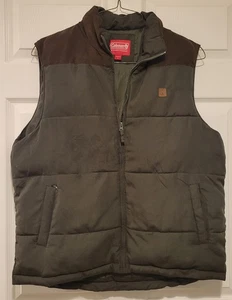 Coleman Outdoor Puffer Vest Mens Large Green Hunting Winter Hiking - Picture 1 of 4