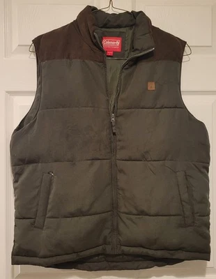Coleman Outdoor Puffer Vest Mens Large Green Hunting Winter Hiking - Image 1 of 4