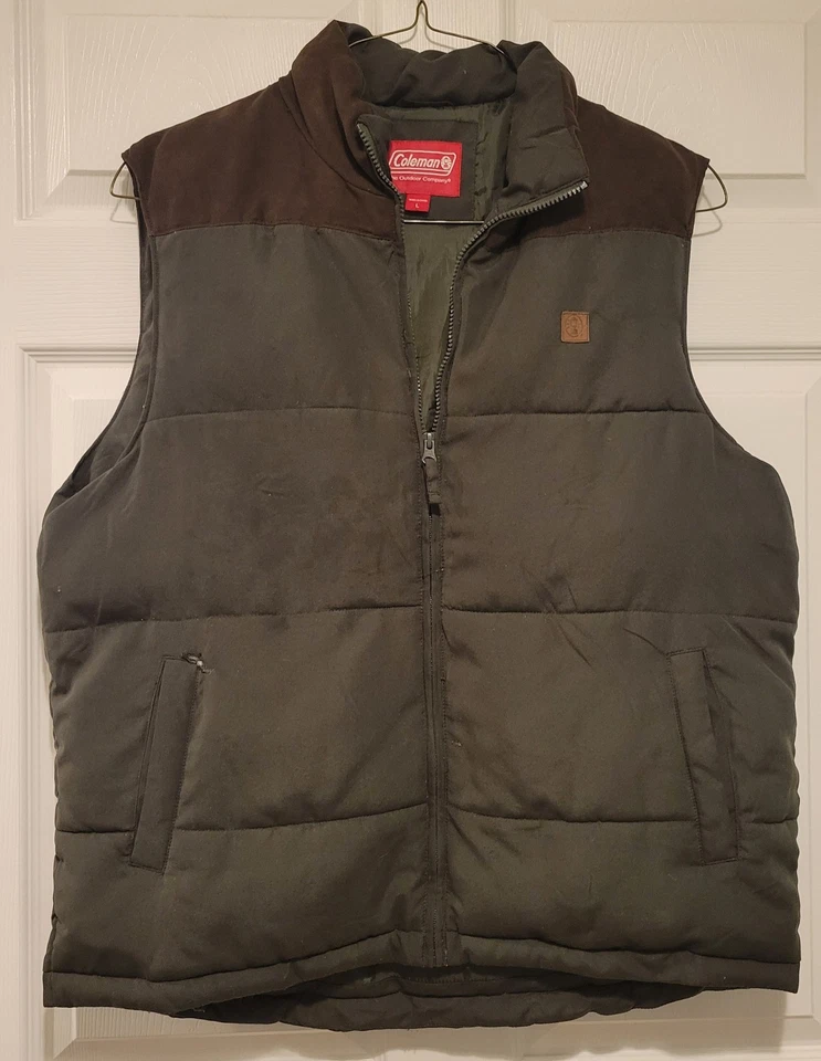 Coleman Outdoor Puffer Vest Mens Large Green Hunting Winter Hiking - Image 1 of 4