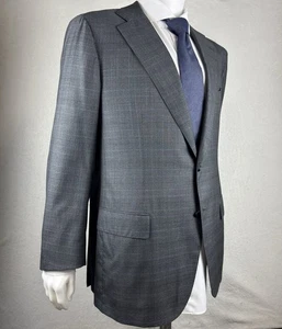 Traje Cesare Attolini Gris y Azul Príncipe de Gales Lana 170’s A Medida 54 44 Nuevo sin Etiquetas - Imagen 1 de 22