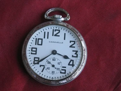 Bulova Caravelle Swiss 17-Jewel Railroad Style Pocket Watch, Unitas 6497 - Image 1 of 4