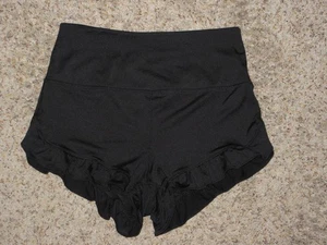 FP Free People Movement Shorts Size Small Black All Day Ruffle Hem Pull On - Picture 1 of 5