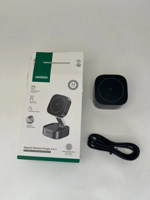 UGREEN MagFlow 2-in-1 Wireless Charger for iPhone 17 16 AirPods stand station - Image 1 of 4