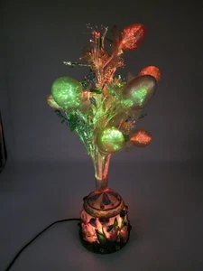 Vintage Fiber Optic Easter Egg Tree Pastel Color Changing Ceramic Bunny Base 19" - Picture 1 of 11