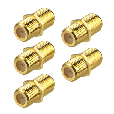 VCE Coaxial Cable Connector, RG6 F-Type Gold Plated Adapter Female to Female Coa - Image 1 of 4