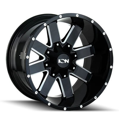 1 New 18x9 Ion 141 Gloss Black Milled 8x170 ET18 CB125.2 Wheel Rim - Image 1 of 3