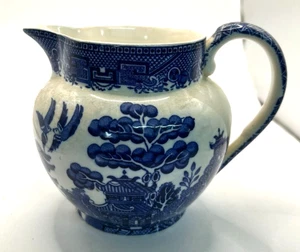 Blue Willow Small Milk Pitcher Or Creamer Vintage  John Stevenson & Sons England - Picture 1 of 6