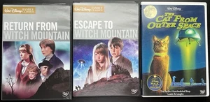 3 Walt Disney DVD Escape to Witch Mt., Return to W. Mt.,The Cat From Outer Space - Foto 1 di 5