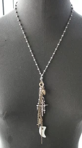 Collana Crocifisso Sterling Vintage Catena di Perline DV Italia - Foto 1 di 6