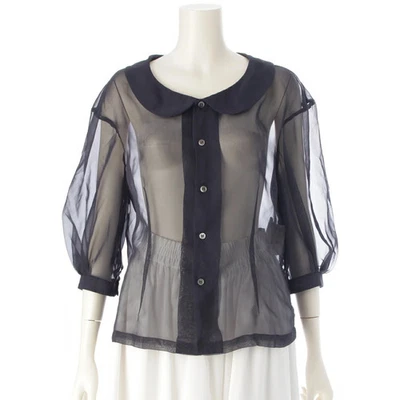 COMME des GARCONS AD19 黑色透视衬衫上衣 S 二手 — 第 1/4 张图片