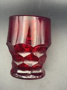 Single Viking Anchor Hocking Ruby Red Georgian Honeycomb Tumbler  Glass 4.5" - Picture 1 of 5