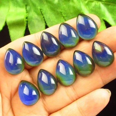 10pcs Mood Stone Teardrop Cab Cabochon 18x13x6mm H84426 - Image 1 of 2