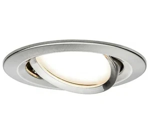 Paulmann Nova Lampada LED da Incasso 6,5 W, Ferro Spazzolato, Bianco Caldo 934.46 - Foto 1 di 3