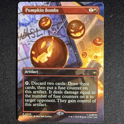 2025 Marvel's Magic The Gathering MTG  R 0026 Pumpkin Bombs Borderless Regular  - Image 1 of 4