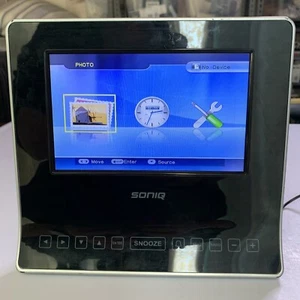 Soniq 7” Photo Frame Alarm Clock Radio QFD71CB - Picture 1 of 8