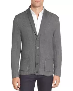 Vince Camuto Mens Slim Fit Shawl Collar Cardigan Sweater X-Small Charcoal - Picture 1 of 5