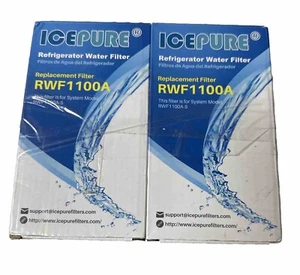 NEW 2 Pack ICEPURE Refrigerator Water Filter RWF1100A Replacement Sealed Filters - Picture 1 of 6