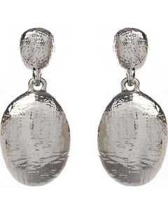 AMRITA SINGH Lisa Hammered Drop Post Earrings Silver Tone NEW Jewelry Gift Pouch - Picture 1 of 6