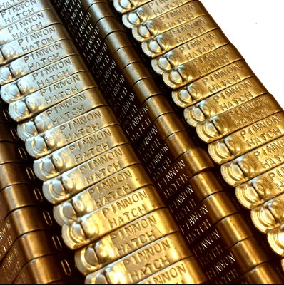 NATIONAL Pinnon Hatch Farms 100 Pieces Custom Brass Jiffy Wing Bands Chicken ID Tags