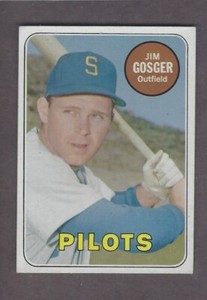 1969 Topps 482 Jim Gosger Seattle Pilots WL Variation No creasing VGEX