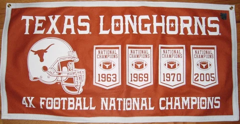 Texas Longhorns Football NCAA National Championship Banner Cover