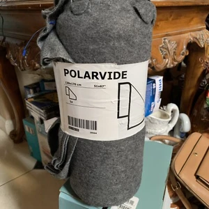 Ikea POLARVIDE Throw 100% Polyester Soft Fleece Blanket 51 X 67 Inches Gray News - Picture 1 of 1