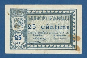 MUNICIPI D'ANGLES -- 25 CENTIMOS ( 1937 ) -- EBC- -- 3ª EMISION . - Imagen 1 de 2