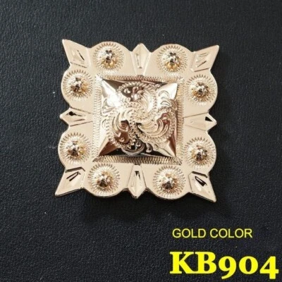 Square carving alloy button Leather Craft Rivet Stud Wallet bag Decor KB904 - Image 1 of 4