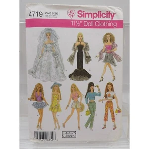 Simplicity 4719 11.5" Doll Clothing Pattern Set 33 Pieces One Size - Picture 1 of 2