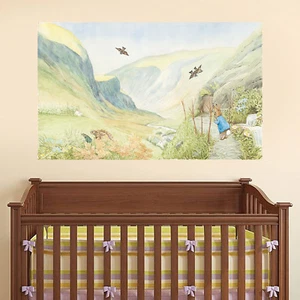 Official Peter Rabbit Valley Scene Wall Sticker Mural - Picture 1 of 1