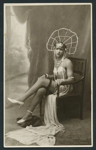 French 1920s Exceptional Costume Music Hall Risqué DANCER Jennot ~ VASTA Archive - Picture 1 of 1