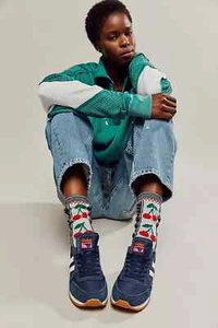 NWT Free People Hansel From Basel Fruity Nordic Sock Cherry in Black SOLD OUT! - Picture 1 of 18