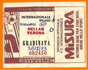 C1933- Vecchio BIGLIETTO PARTITA CALCIO - 1983-84 INTER VS HELLAS VERONA - Picture 1 of 1