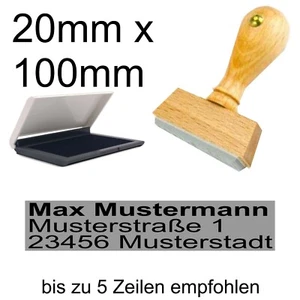 20x100mm Linksbündig  Adressstempel Holzstempel Stempel Firmenstempel Adresse - Bild 1 von 7
