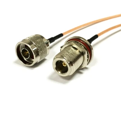WIFI extension cable N type male to female bulkhead pigtail adapter RG316 15cm - Image 1 of 3
