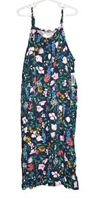 Old Navy Girls Navy Blue Floral Spaghetti Strap Dress Sundress Size XL 14 NEW - Picture 1 of 2