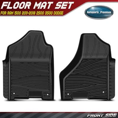 Alfombrillas negras de primera fila 2 piezas para Ram 1500 2011-2018 2500 3500 Dodge Ram 1500 Foto 1 de 4
