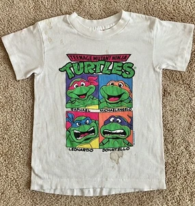 TMNT 1990 Kids Vintage Mirage Faded Distressed Promo Shirt Youth M Cartoon 90s - Picture 1 of 11