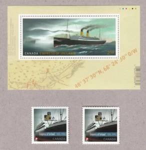HISTORY = RMS EMPRESS OF IRELAND = SHIP = MNH Canada 2014 #2746, 2747i, 2745 - Picture 1 of 1
