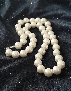 COLLANA DONNA GRANDI PERLE SOUTH SEA AUSTRALIANE BIANCHE 10MM NATURALI E ARGENTO - Foto 1 di 20