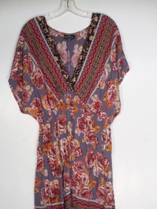 Abito Angie Boho taglia 3X scollo a V cappuccio manica floreale donna mini cottage contadino - Foto 1 di 6