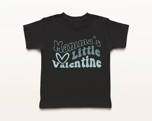 Mamma's Valentine Heart Shirt for Toddler Boy or Girl Trendy Graphic Tee - Picture 1 of 13