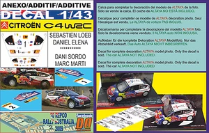 ANHANG DECAL 1/43 CITROEN C4 WRC S.LOEB & D.SORDO R.AUSTRALIA 2009 2ND & 3RD (04) - Bild 1 von 1