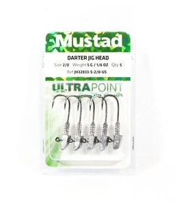 Sale Mustad Darter Jig Heads 5G 5 Piece per Pack Size 2/0 (2411) - Imagen 1 de 4