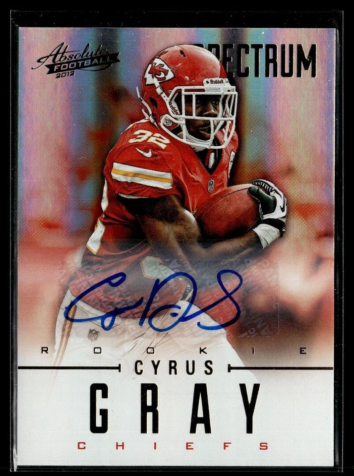 2012 ABSOLUTE SPECTRUM ROOKIE /299 AUTO CYRUS GRAY CHIEFS - Image 1 of 1