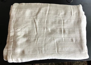 NESTWELL Ivory Textured Blanket TWIN SIZE COZY MICRO-COTTON 66x90" Year Round - Picture 1 of 3