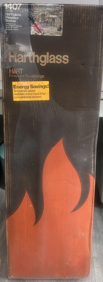 "Pantalla de chimenea Harthglass 1407 latón antiguo se adapta a apertura W 29-37,5"" H 24-27,5" Foto 1 de 3