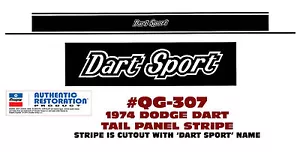 Kit de calcomanías a rayas con panel trasero deportivo Dodge Dart QG-307 1974 - Imagen 1 de 1