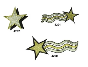 Golden,Black,Silver Star,Meteor Embroidery Iron On Applique Patch - Picture 1 of 4