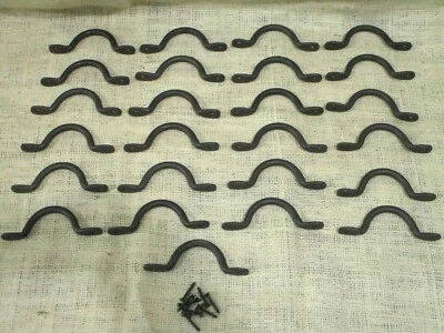 25 HAND FORGED IRON DRAWER BIN PULLS CABINET HANDLES KITCHEN BATH BULK WHOLESALE - Image 1 of 4